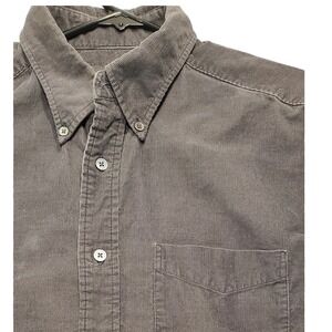 Banana Republic Mens Gray Corduroy Button Down Shirt Size L Corduroy Casual Gray